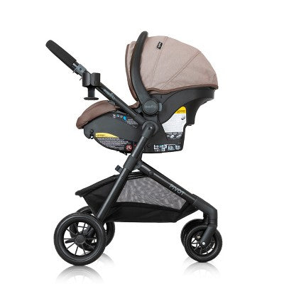 Evenflo Pivot Modular Travel System with LiteMax Infant Car Seat with Anti-Rebound Bar - Desert Tan (LOCAL PICKUP ONLY)