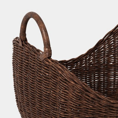 Large Dark Stain Rattan Basket Brown - Threshold (LOCAL PICKUP ONLY)