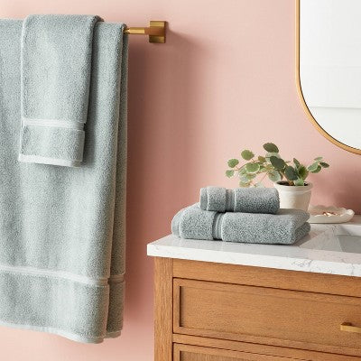 2pk Spa Plush Hand Towel Set Sage Green - Threshold