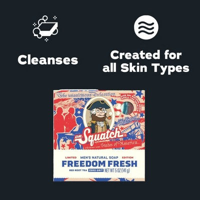 DR. SQUATCH Men's All Natural Bar Soap - Freedom Fresh - 5oz