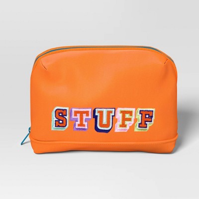 Tech Pouch - heyday Coral Orange Word Embroidery: Solid Electronics Case