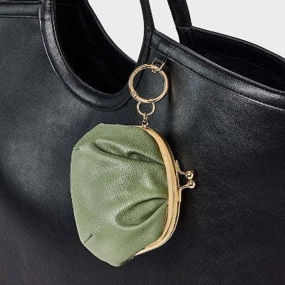 Mini Kiss Lock Pouch Bag Charm - A New Day Olive Green