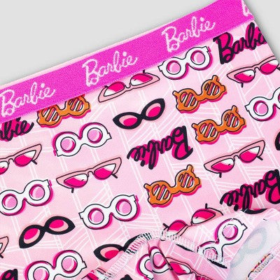 Girls' Barbie 4pk Underwear - 10: Classic Patterns, Knit Boy Shorts, Lightweight Fabric
