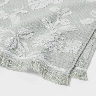 Texture Floral Hand Towel Green - Threshold