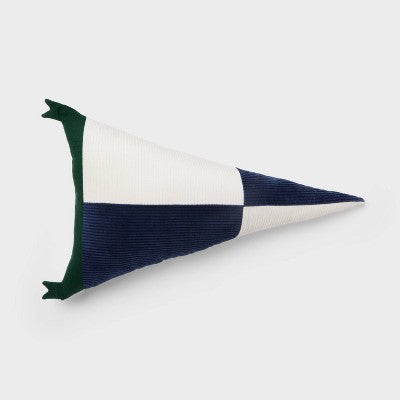 Triangle Corduroy Decorative Throw Pillow Navy Blue - Room Essentials
