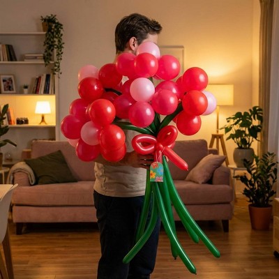 House of Party 61ct Valentine Balloon Flower Bouquet Kit