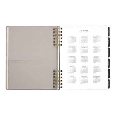 Altitude 8"x10" Weekly/Monthly Planner Warm Gray 15 Month Bamboo Paper Recycled Stickers and Pocket Folder