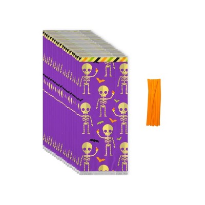 Wilton Halloween 20ct Skeleton Resealable Treat Bags