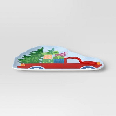 10.5" Christmas Melamine Red Truck Appetizer Plate - Wondershop: Holiday BPA-Free Dishwasher-Safe Dining Plate