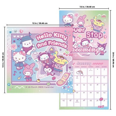 DateWorks 12"x12" 2026 Hello Kitty Wall Calendar
