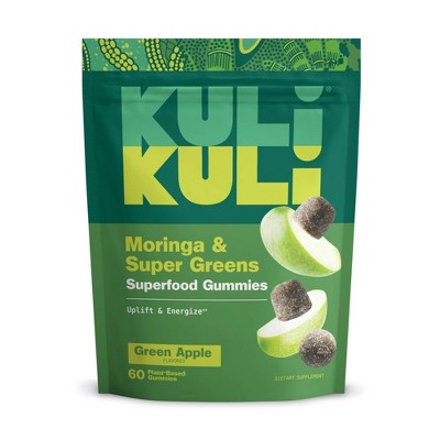 Kuli Kuli Daily Green Power Superfood Dietary Supplement Gummies - Green Apple - 60ct
