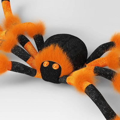 20" Plush Spider Orange Halloween Decorative Prop - Hyde & EEK! Boutique