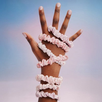 LoveShackFancy x Target - Goody Happy Thoughts Skinny Satin Scrunchie 5CT Hibiscus