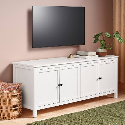 Traditional Storage TV Stand with Doors and Shelves for TVs up to 65" Classic White - Room Essentials (LOCAL PICKUP ONLY)