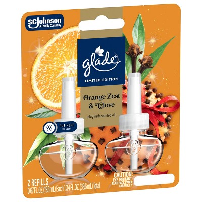 Glade Air Freshener Plug Ins Oil Diffuser Refills - Orange Zest & Clove - 2pk