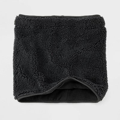 Men's Faux Shearling Neck Warmer Scarf - Goodfellow & Co Black