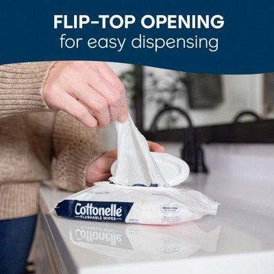 Cottonelle Fragrance Free Flushable Wipes - 4pk/42ct: Unscented, 168 Count
