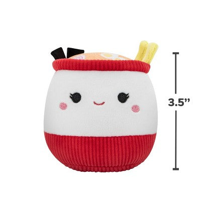 Squishmallows Raisy the Ramen Cup Squeaky Dog Plush Toy
