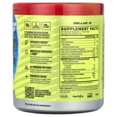 C4 / Cellucor C4® Original, Pre-Workout, Hawaiian Punch®, Fruit Juicy Red®, 9.5 oz (270 g)