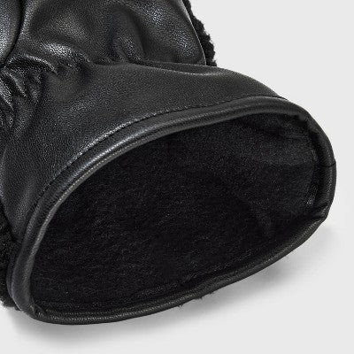 Men's Faux Shearling Gloves - Goodfellow & Co Black M/L