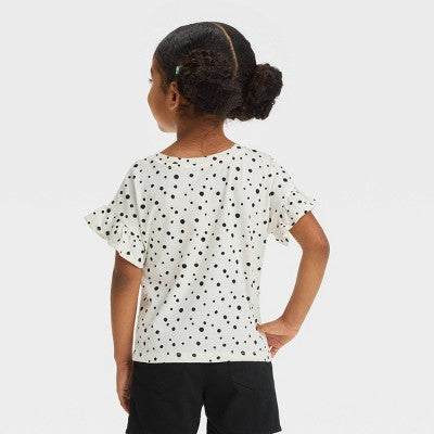 Toddler Girls' Polka Dots T-Shirt - Cat & Jack Off-White 3T