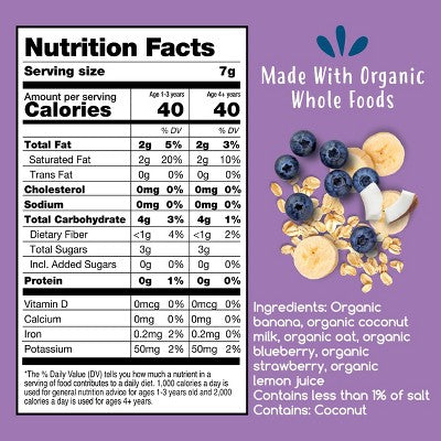 Amara Organic Breakfast Oat Melts Blueberry Baby Snack - 7g