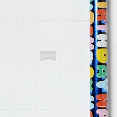 96"x30" 'Happy Birthday' Bubble Letter Gift Wrapping Paper Colorful - Spritz (LOCAL PICKUP ONLY)