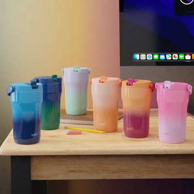 Zak Designs 14 fl oz Stainless Steel Sutton Grip Tumbler - Light Pink/Orange