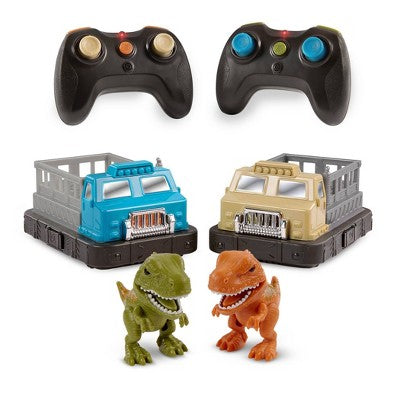 TERRA by Battat Remote Control Bumper Cars Set- Dinosaur: Infrared Play Vehicles