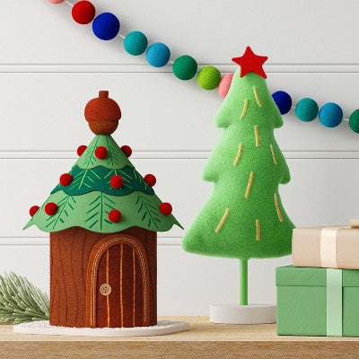 Fabric Treehouse Christmas Figurine - Wondershop