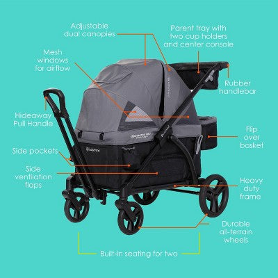 Baby Trend Navigator PRO 2-in-1 Stroller Wagon - Dash Black (LOCAL PICKUP ONLY)