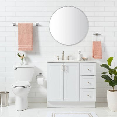 3pc Modern Bath Hardware Set Chrome - Threshold: Includes Toilet Tissue Holder, Towel Ring