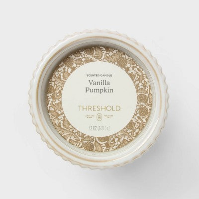 Fall Ceramic Beaded Candle Vanilla Pumpkin - Threshold: Fall