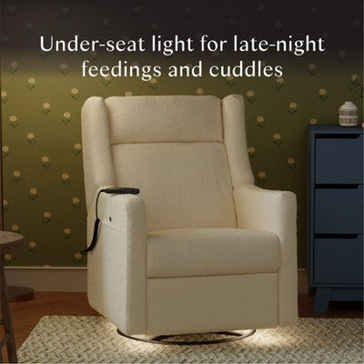 Babyletto Kiwi Deluxe Power Recliner and Swivel Glider with Heat and Massage - Performance Ivory Boucle (LOCAL PICKUP ONLY)