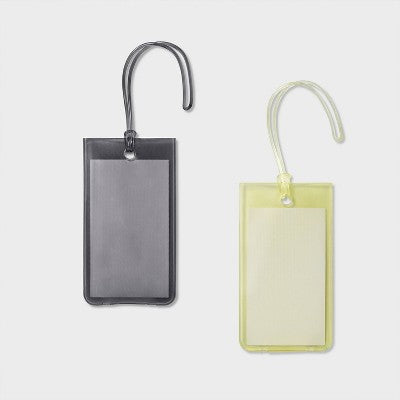 Jelly Luggage Tag - Open Story Lime Green/Gray: Solid TPU Travel Accessories