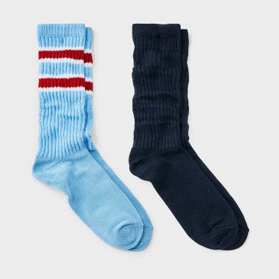 Women's 2pk Slouch Socks - Wild Fable Navy Blue 4-10