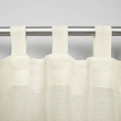 Set of 2 (84"x54") Miami Indoor/Outdoor Tab Top Window Curtain Panels White - Exclusive Home: Weather-Resistant Privacy
