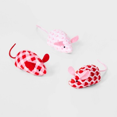 Valentines Mice Cat Plush Toy Set - 3pc/2pk - Boots & Barkley