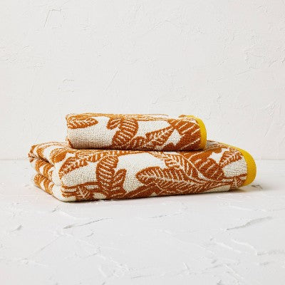 2pc Paradise Bath and Hand Towel Set Rust - Opalhouse designed with Jungalow: Cotton Terry, Midweight, Reversible