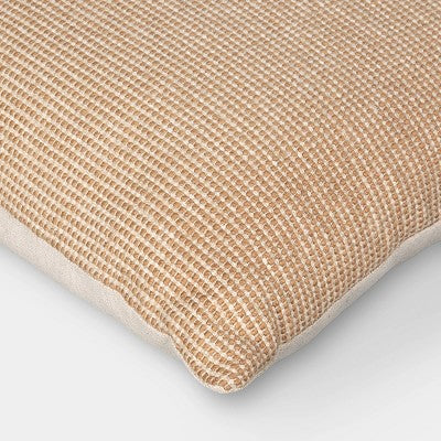 Square Chunky Linen Pillow with Exposed Zipper Brown - Threshold