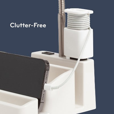 U Brands Silicone Adapter Wrap White: Cord Organizer & Holder, Magnetic Cable Management, 8.5" x 5" x 1.26"