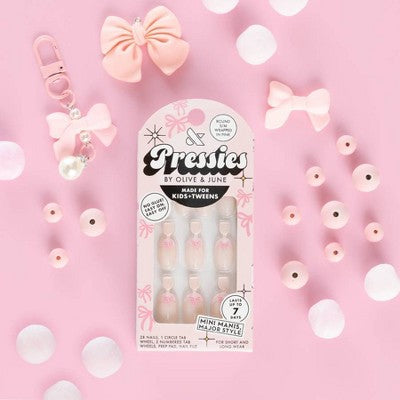 Olive & June Kids' Press-On - S/M - Wrapped in Pink - 28ct