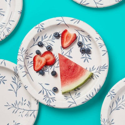 Botanical Leaf Paper Plates 8.5" - 55ct - up&up