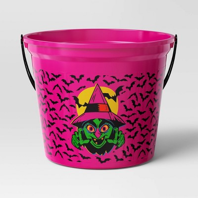 7.64" Witch Halloween Plastic Trick or Treat Pail Dark Pink - Hyde and EEK! Boutique