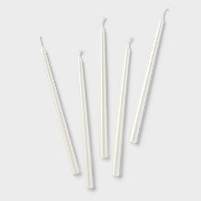45ct 5.5" Menorah Hanukkah Menorah Wax Candles White Pearlized - Spritz