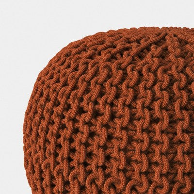 16"x22" Rope Knit Pouf Orange - Threshold