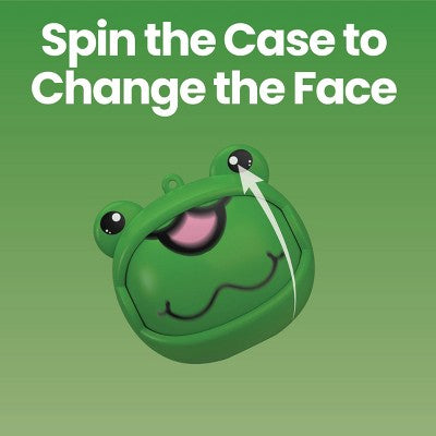 GEMS 'Frog' Spinning Animal Face TWS Earbuds - Green: Built-In Microphone, USB-C