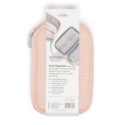 U Brands 7.8"x5" Canvas Tech Organizer Dusty Rose