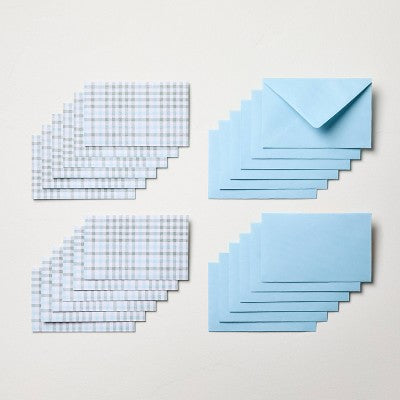 24ct Layered Plaid Paper Gift Card and Envelope Set - Hearth & Hand with Magnolia