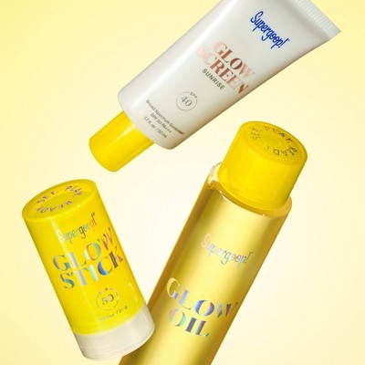 Supergoop! Glow Stick Dry Oil Sunscreen for Face and Body - SPF 50 - 0.7oz: Avobenzone, Unscented, Face Sunscreen